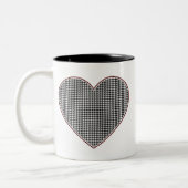 千鳥格子のなハート(Tuscaloosa、アラバマ) ツートーンマグカップ (左)