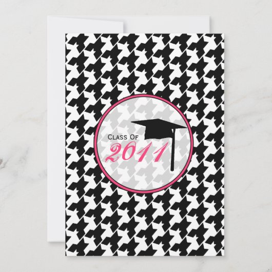 千鳥格子のなファッションの卒業の招待状- 2011年 招待状 (裏面)