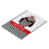 千鳥格子のなフクロウのパーソナライズなノート ノートブック (左側)