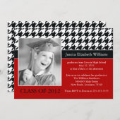 千鳥格子のな卒業 招待状 (正面/裏面)