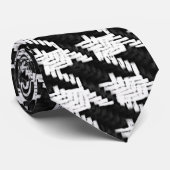 千鳥格子のな白黒タイ ネクタイ (ロール)