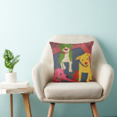 千鳥格子のな背部が付いているおもしろい犬の枕 クッション (椅子)