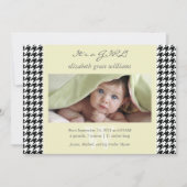 千鳥格子のな誕生の発表 案内状 (正面)