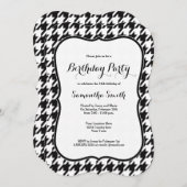 千鳥格子のな誕生会 招待状 (正面/裏面)