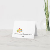 千鳥格子のパターン（の模様が）ある誕生日 カード (裏面)