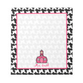 千鳥格子の先生メモ帳 ノートパッド (正面)