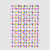 千鳥格子の数々の色+白のRptパターン ゴルフタオル (正面)