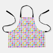 千鳥格子の数々の色+白パターン エプロン (正面)