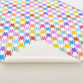 千鳥格子の数々の色+白パターン シェルパブランケット (3/4)
