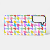 千鳥格子の数々の色+白パターン SAMSUNG GALAXYケース (裏面横)
