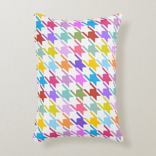 千鳥格子の数々の色+白ビッグパターン アクセントクッション (正面(垂直))