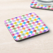 千鳥格子の数々の色+白ビッグパターン コースター (左側)