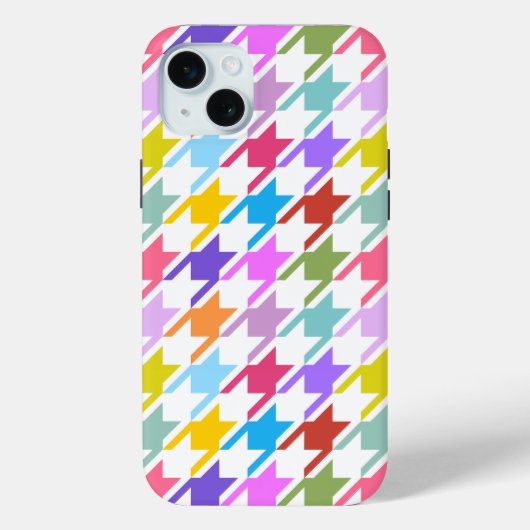 千鳥格子の数々の色+白ビッグパターン Case-Mate iPhoneケース (裏面)