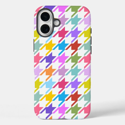 千鳥格子の数々の色+白ビッグパターン Case-Mate iPhoneケース (裏面)