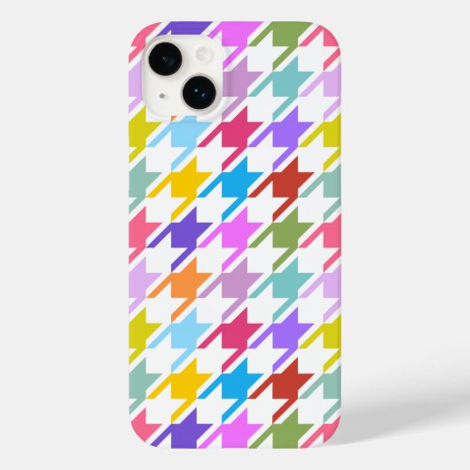 千鳥格子の数々の色+白ビッグパターン Case-Mate iPhoneケース (裏面)