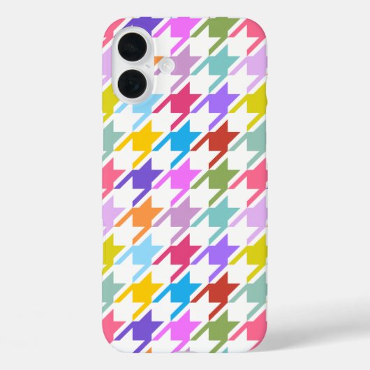 千鳥格子の数々の色+白ビッグパターン Case-Mate iPhoneケース (裏面)