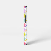 千鳥格子の数々の色+白ビッグパターン iPhoneケース (左側面)