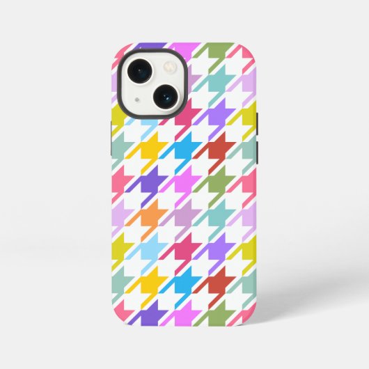 千鳥格子の数々の色+白ビッグパターン iPhoneケース (裏面)