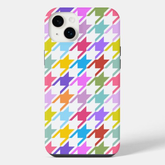 千鳥格子の数々の色+白ビッグパターン iPhoneケース (裏面)