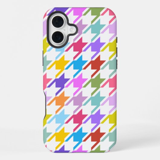 千鳥格子の数々の色+白ビッグパターン iPhoneケース (裏面)