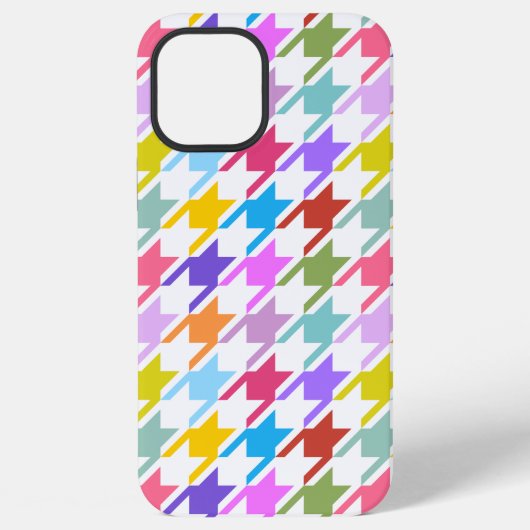 千鳥格子の数々の色+白ビッグパターン iPhoneケース (裏面)