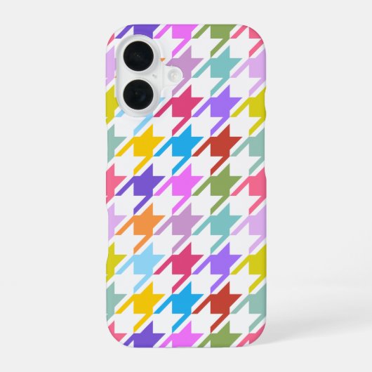 千鳥格子の数々の色+白ビッグパターン iPhone 16ケース (裏面)