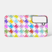 千鳥格子の数々の色+白ビッグパターン SAMSUNG GALAXYケース (裏面横)