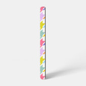 千鳥格子の数々の色+白ビッグパターン SAMSUNG GALAXYケース (左側面)