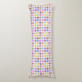 千鳥格子の数々の色+白Smlパターン ボディピロー (正面縦)