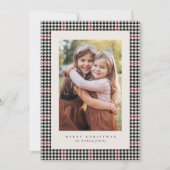 千鳥格子の赤黒一枚クラシック シーズンカード (正面)