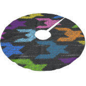 千鳥格子の：ざらざらしたキャンバスの模倣。 ブラッシュドポリエステルツリースカート (アングル)