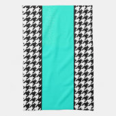 千鳥格子の,ティール(緑がかった色),白黒市松模様に キッチンタオル (縦)