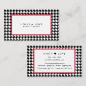 千鳥格子の#2 |黒と白 |カスタマイズ可能 名刺 (正面/裏面)