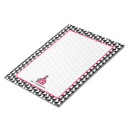 千鳥格子の & Pink先生メモ帳 ノートパッド (アングル)
