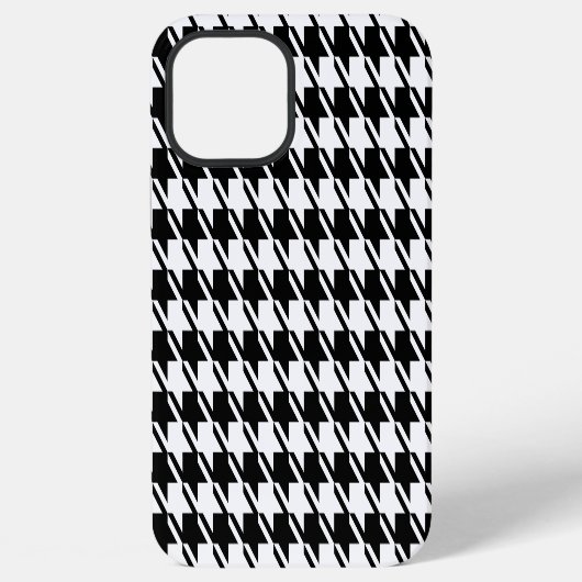 千鳥格子のBW文字パターン iPhoneケース (裏面)