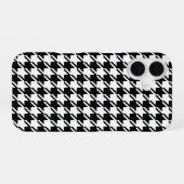千鳥格子のBW文字パターン iPhone 16ケース (裏面横)