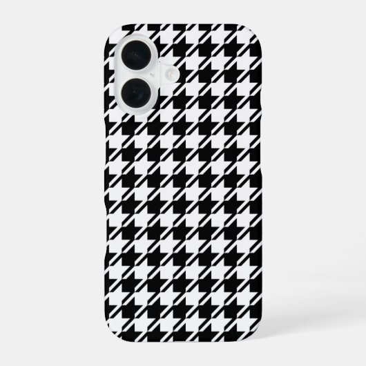 千鳥格子のBW文字パターン iPhone 16ケース (裏面)
