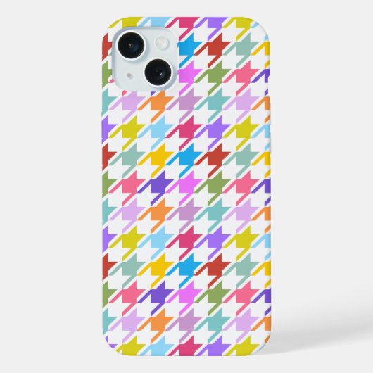 千鳥格子 マルチカラー+ホワイト パターン iPhoneケース (裏面)