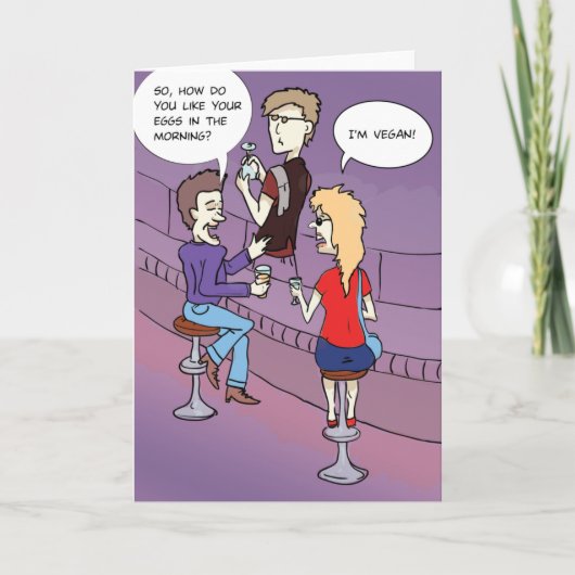 午前中の卵：グリーティおもしろいングカード カード (正面)