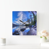 午前中ジェニー スクエア壁時計 (ホーム)