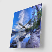 午前中ジェニー スクエア壁時計 (傾斜)