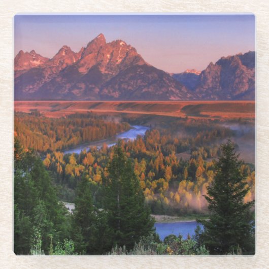 午前中眺め ガラスコースター (正面)