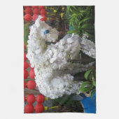 午年 | 春節馬 ...花中国の乾草 キッチンタオル (縦)