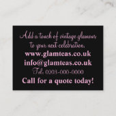 午後のお茶のパーティーの名刺 名刺 (裏面)