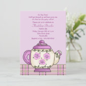 午後のお茶の誕生日のパーティの招待状 招待状 (スタンド正面)