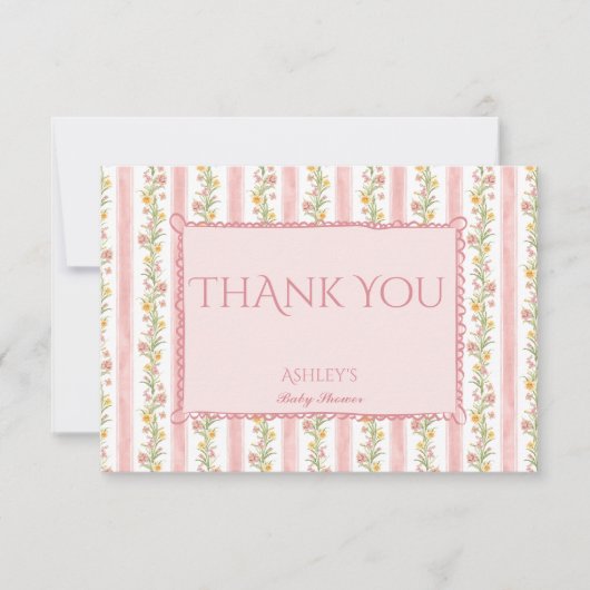 午後のお茶パーティー大千年の赤ちゃんシャワー サンキューカード (正面)