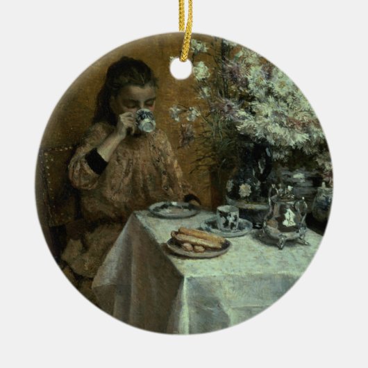 午後のお茶 セラミックオーナメント (正面)
