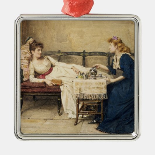 午後のお茶 メタルオーナメント (正面)