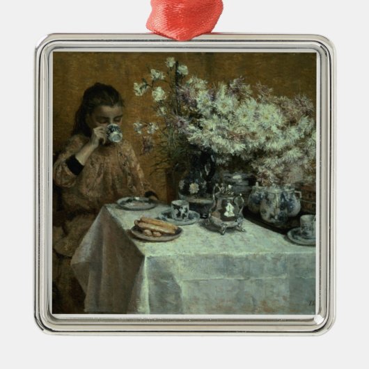 午後のお茶 メタルオーナメント (正面)