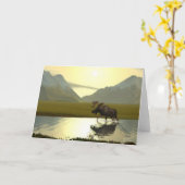 午後のアメリカヘラジカ カード (黄色い花)